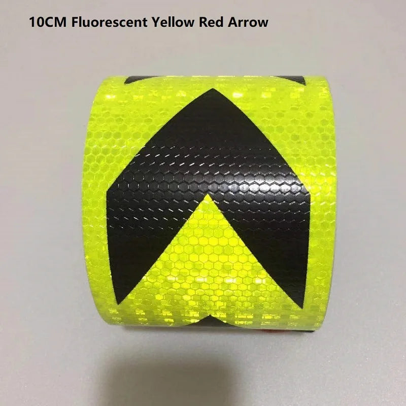 10CM High Light PVC Reflective Safety  Warning Tape Road Traffic Construction Site Self-adhesive Reflective Guide Sign