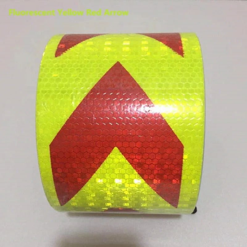 10CM High Light PVC Reflective Safety  Warning Tape Road Traffic Construction Site Self-adhesive Reflective Guide Sign