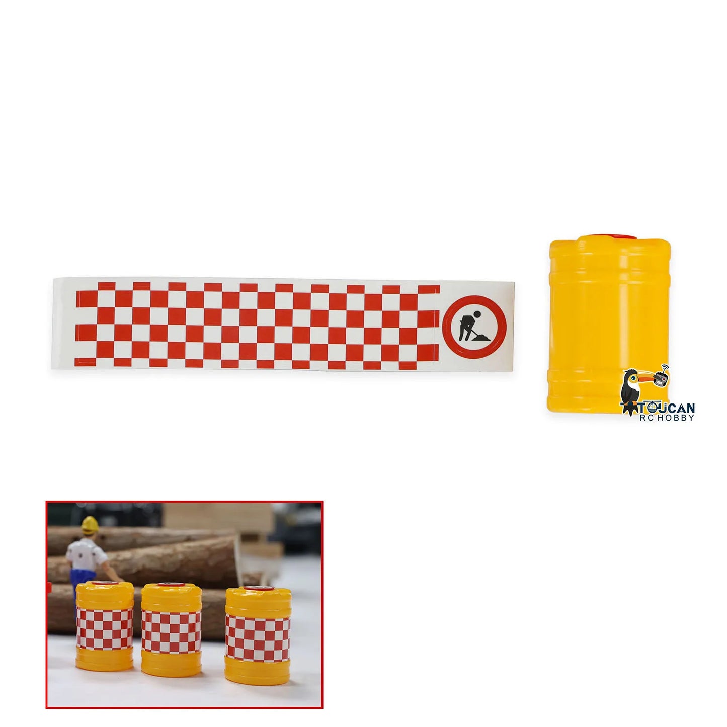 KABOLITE Part Decorative Traffic Signs Barriers Guardrails for Toys RC Construction Vehicle Trucks Simulation Loader Car Spare