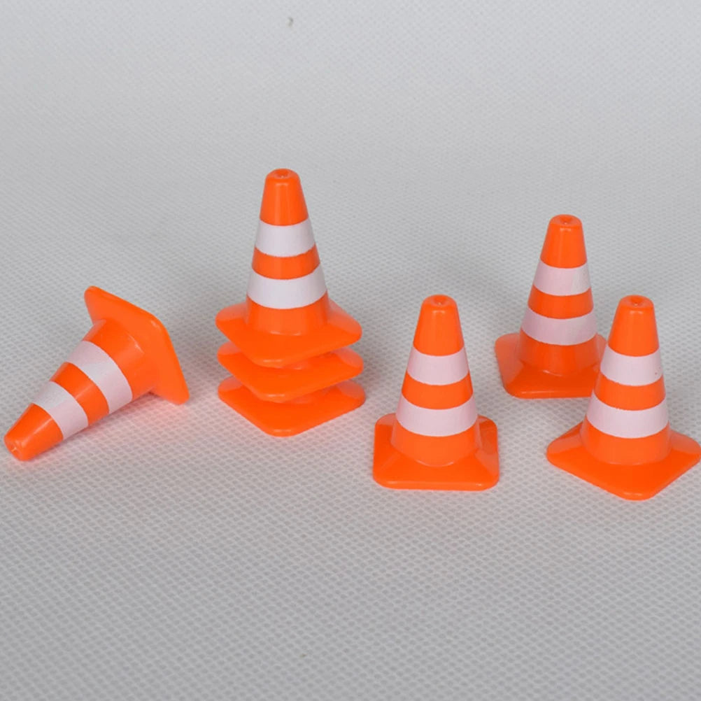 Traffic Cones Mini Toy Signs Road Cone Sign Construction Kids Toys Miniature Orange Roadblock Training Barricade Safety Parking